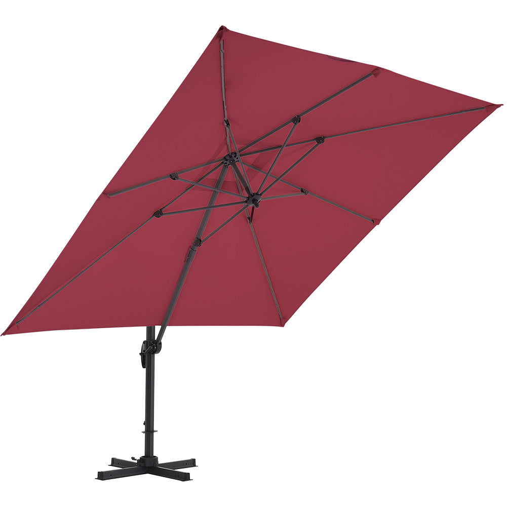 3M*3M Large Garden Parasol Tiltable and Rotating Cantilever Parasol