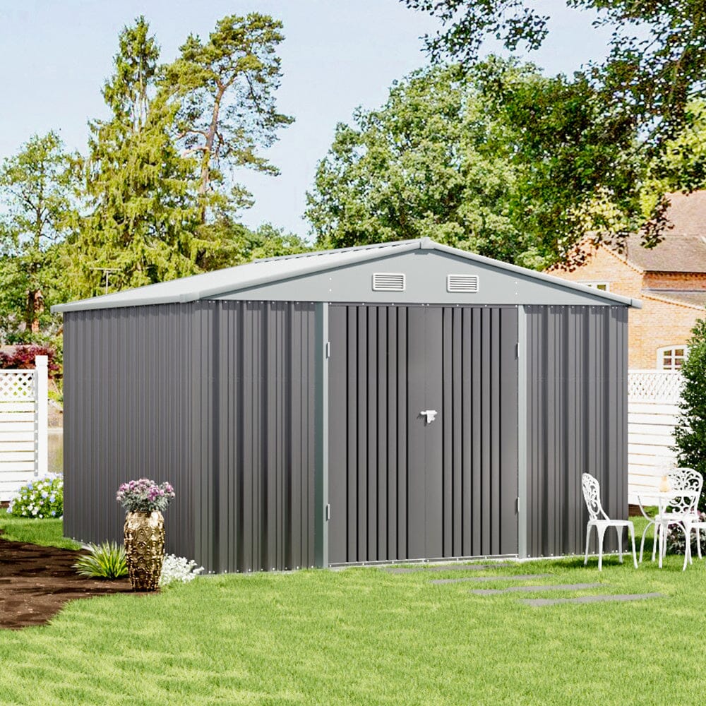 Outdoor Garden Lockable Galvanised Steel Shed