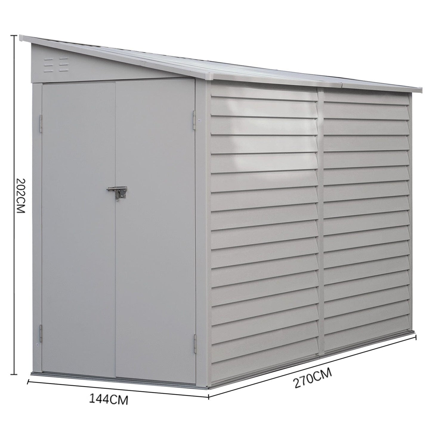 Lockable Metal Motorcycle Storage Shed for Outdoor Storage