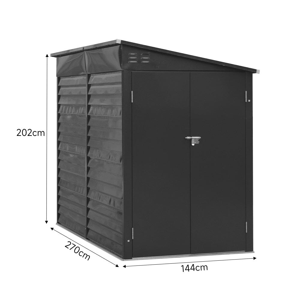 Lockable Metal Motorcycle Storage Shed for Outdoor Storage