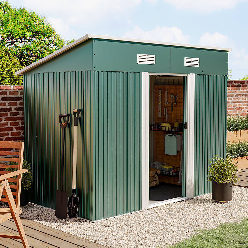 Metal Compact Sliding Door Garden Shed for Garden Patio