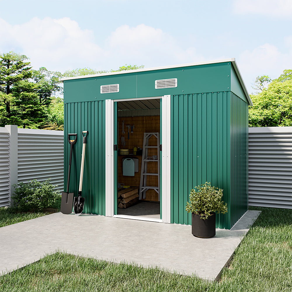 Metal Compact Sliding Door Garden Shed for Garden Patio