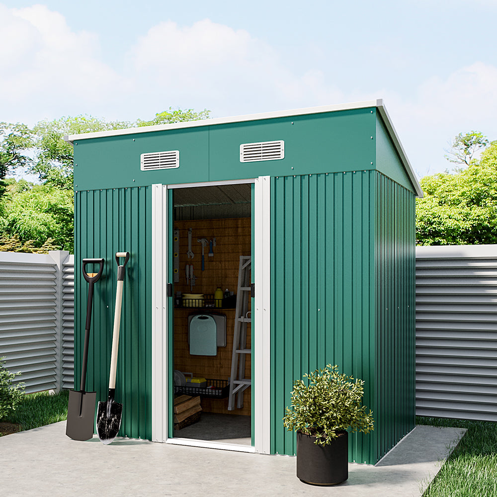 Metal Compact Sliding Door Garden Shed for Garden Patio