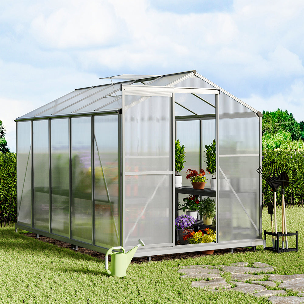 6ft W Garden Aluminium Greenhouse Polycarbonate with Vent