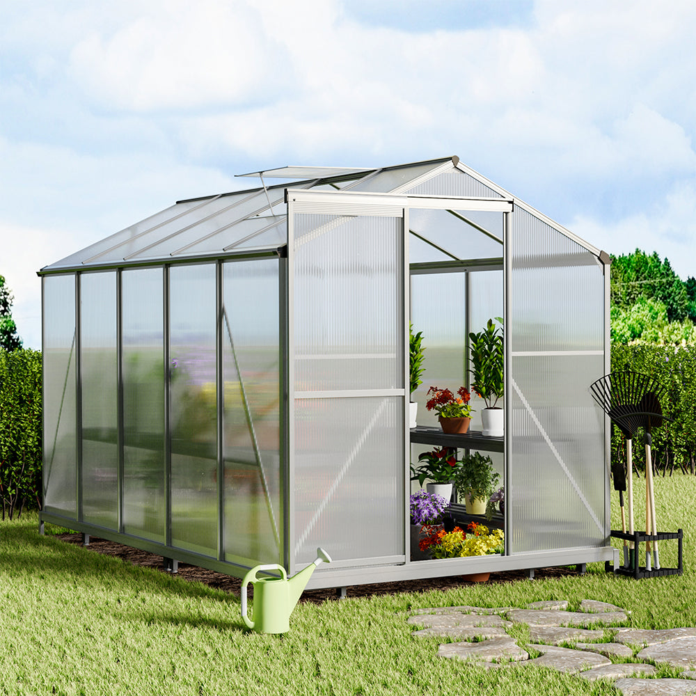 6ft W Garden Aluminium Greenhouse Polycarbonate with Vent