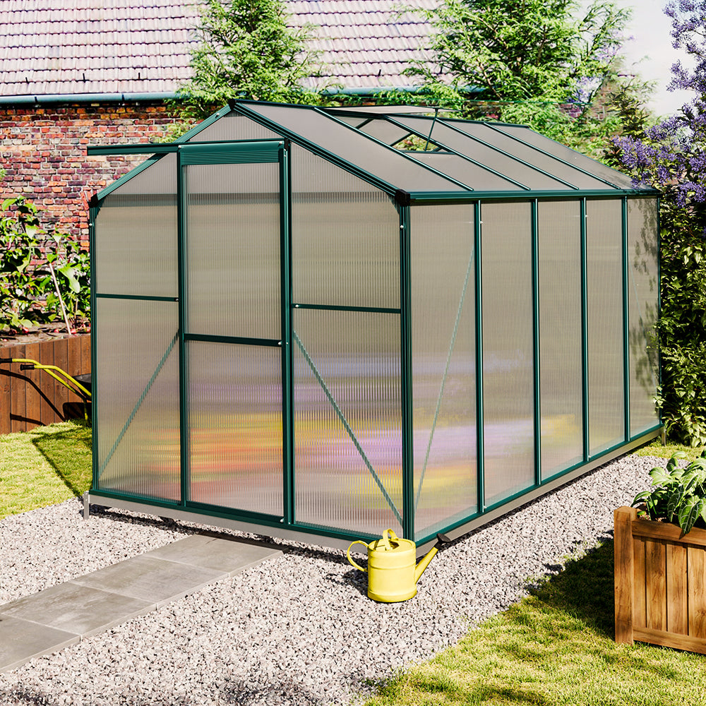 6ft W Garden Aluminium Greenhouse Polycarbonate with Vent