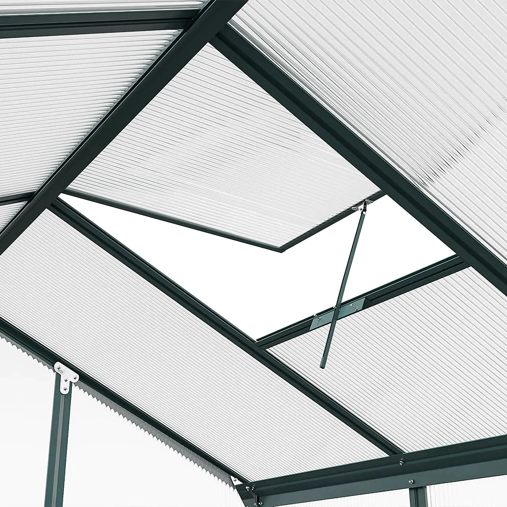 6ft W Garden Aluminium Greenhouse Polycarbonate with Vent