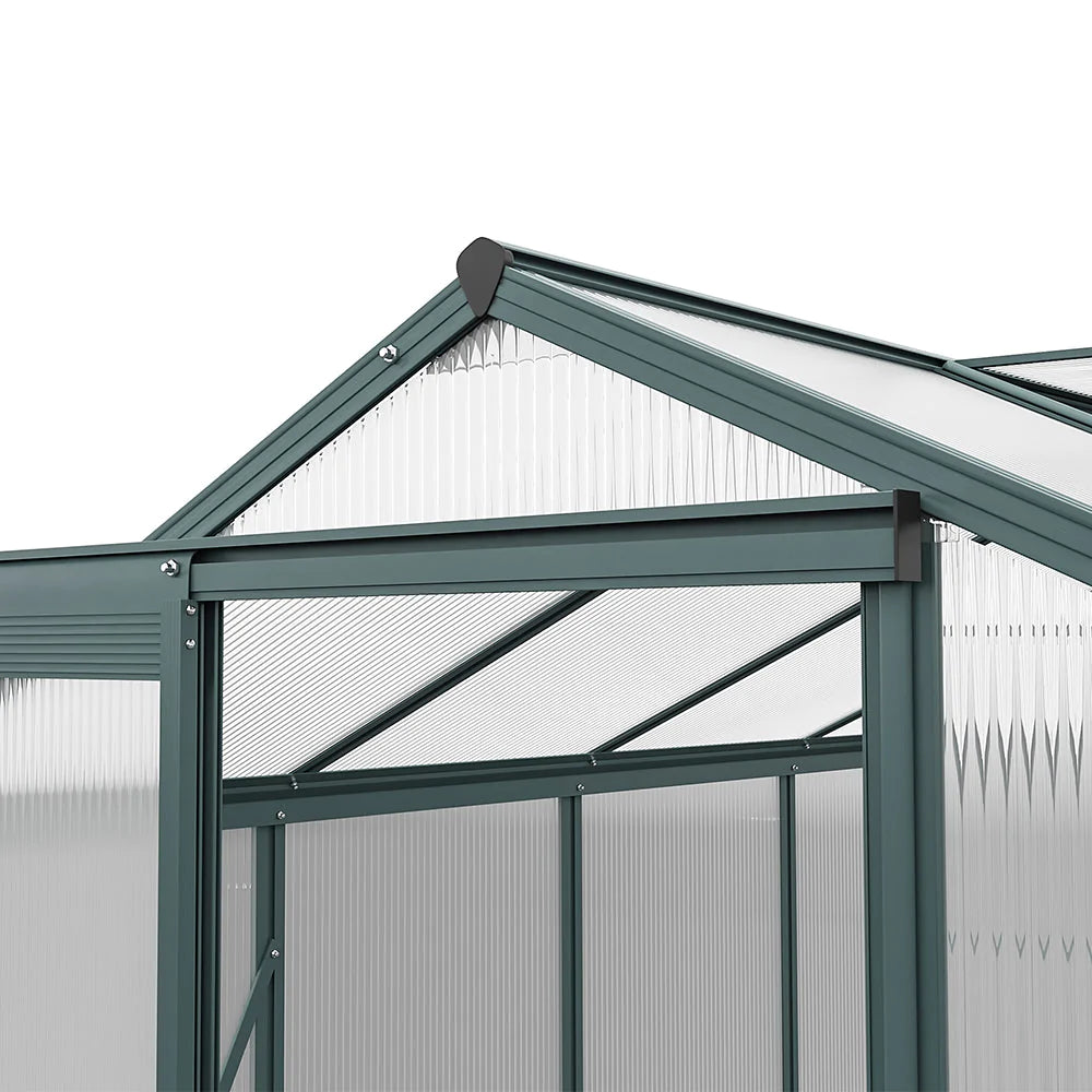 6ft W Garden Aluminium Greenhouse Polycarbonate with Vent