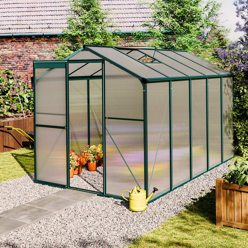 6ft W Garden Aluminium Greenhouse Polycarbonate with Vent