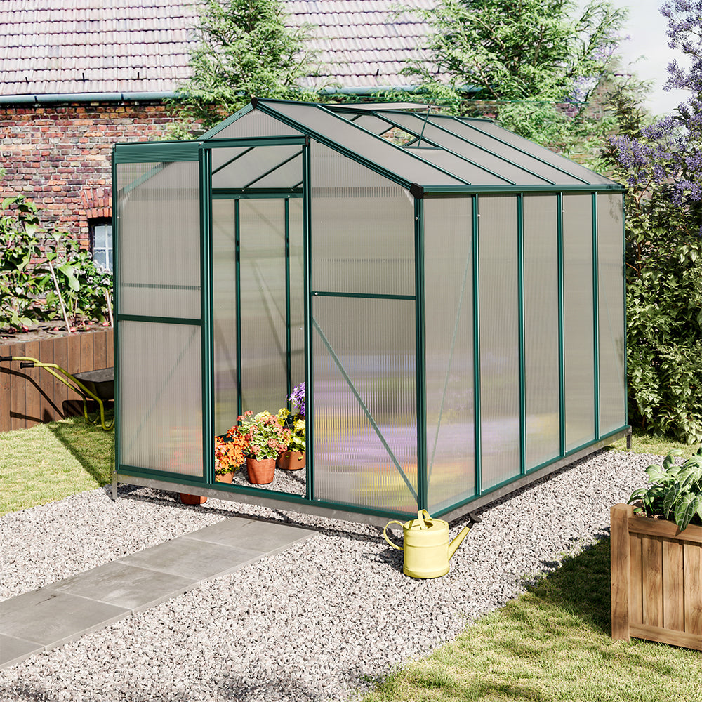 6ft W Garden Aluminium Greenhouse Polycarbonate with Vent