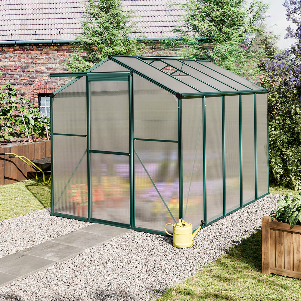 6ft W Garden Aluminium Greenhouse Polycarbonate with Vent