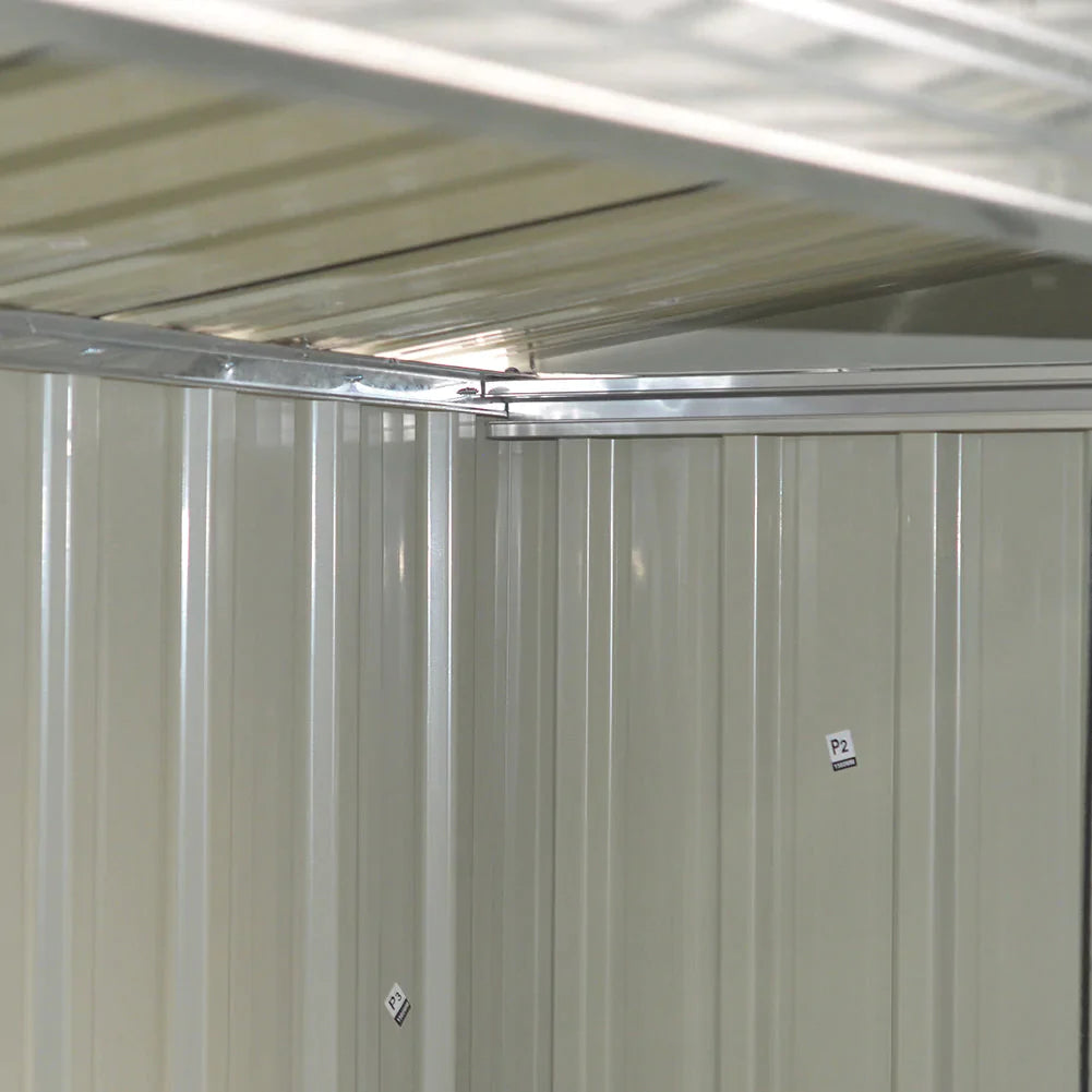 Garden Gable Roof Metal Shed with Log Storage