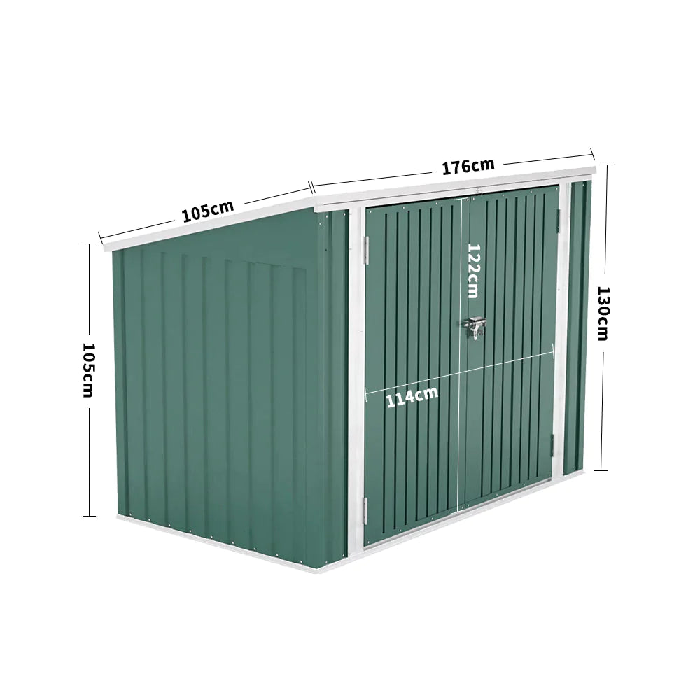 6x3/7x3 ft Lockable Garden Metal Bike Storage Shed