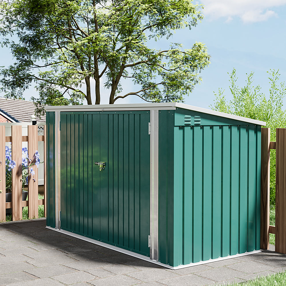 6x3/7x3 ft Lockable Garden Metal Bike Storage Shed