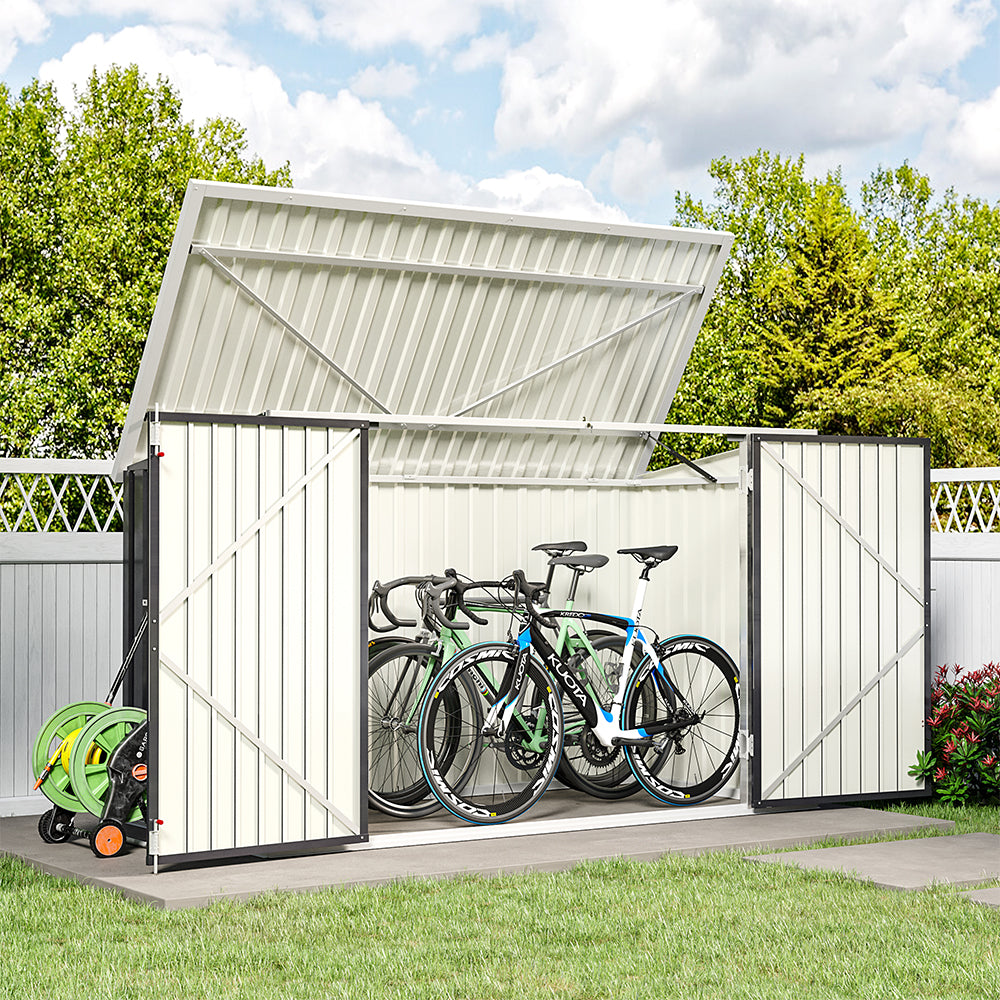 6x3/7x3 ft Lockable Garden Metal Bike Storage Shed