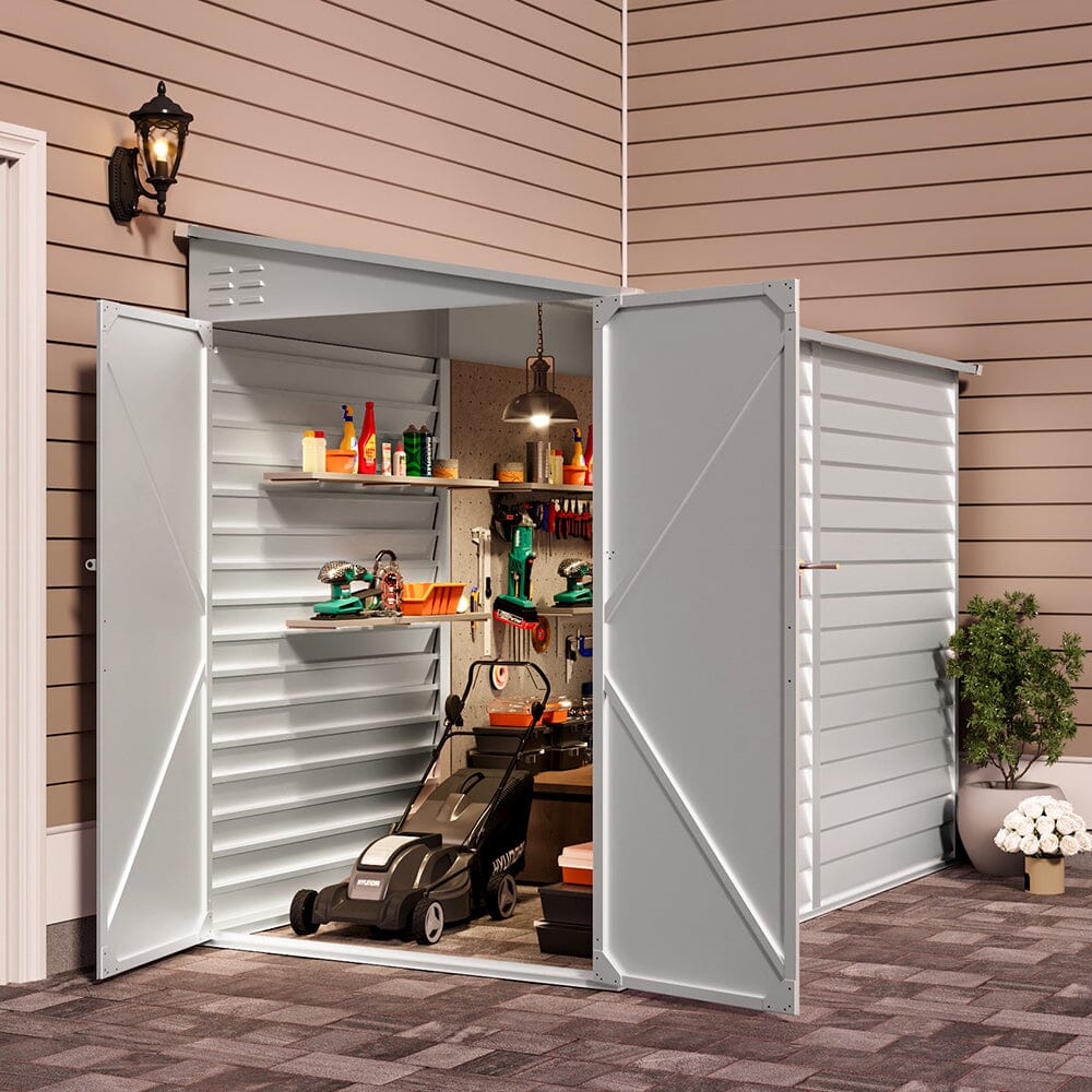 Lockable Metal Motorcycle Storage Shed for Outdoor Storage