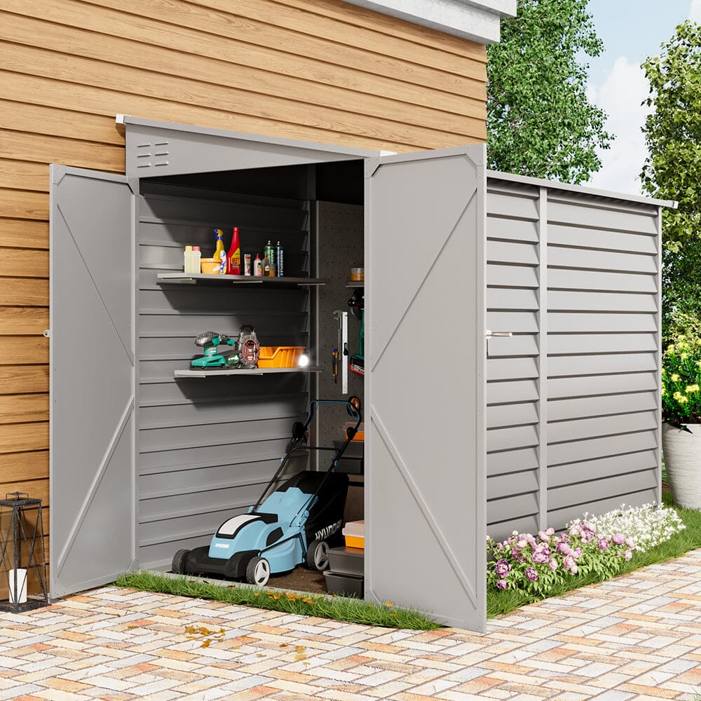Lockable Metal Motorcycle Storage Shed for Outdoor Storage