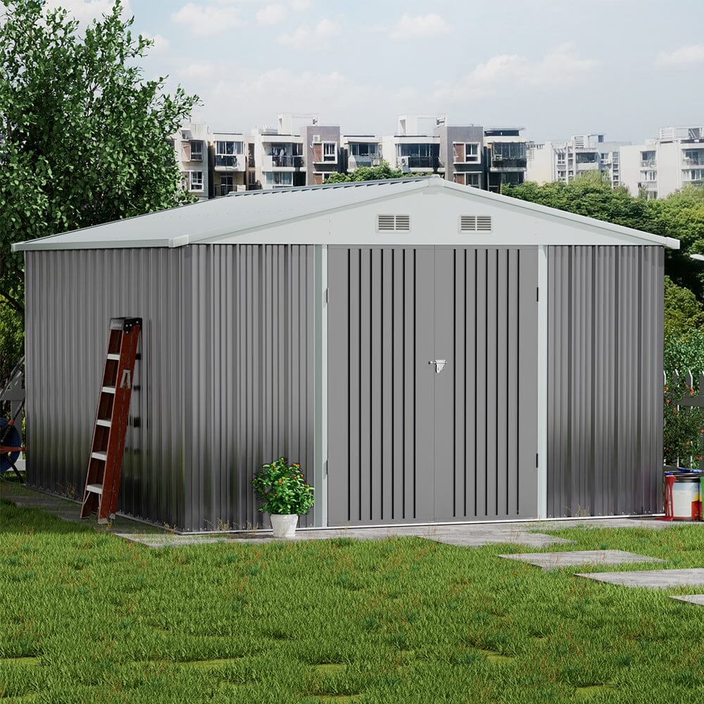 Outdoor Garden Lockable Galvanised Steel Shed