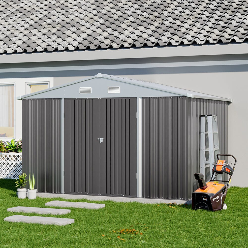 Outdoor Garden Lockable Galvanised Steel Shed