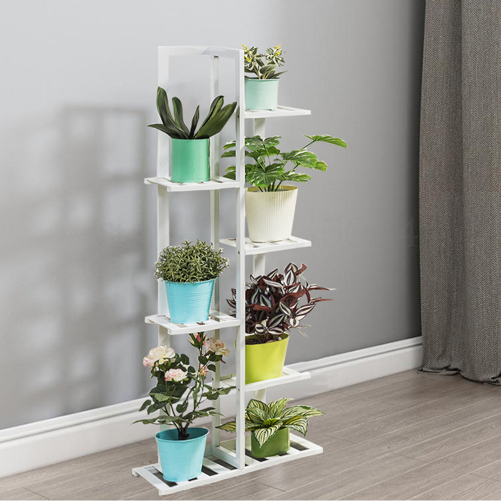 6 Tier Flower Stand Plant Pot Display Ladder Shelves Bamboo Shelf Storage Rack