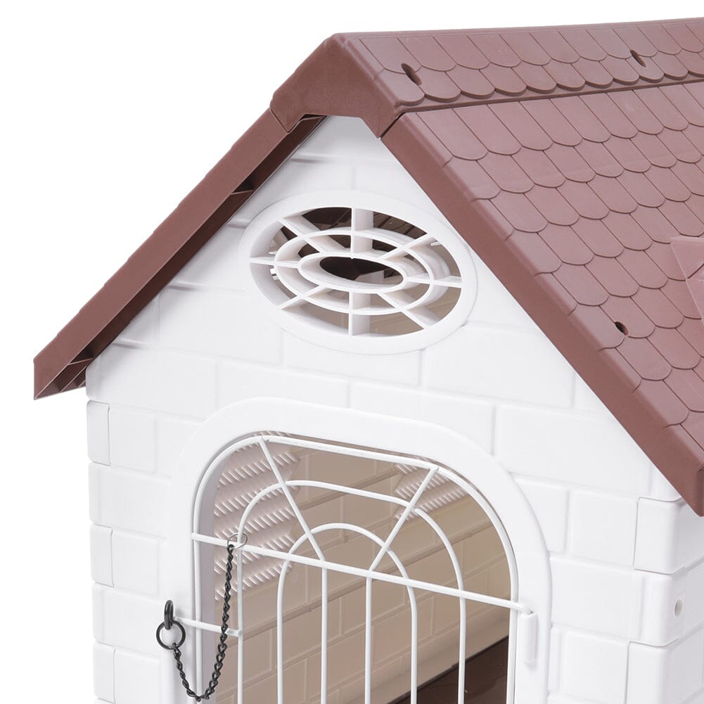 48cm W Elevated Plastic Dog House with Wire Door