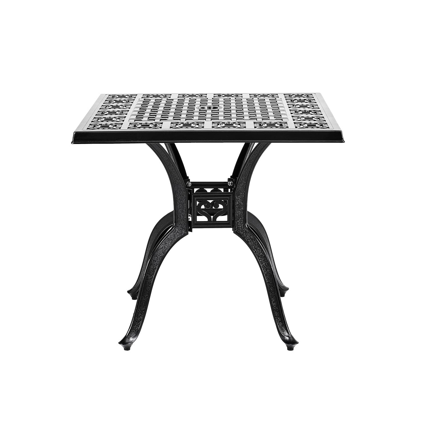 Black Cast Aluminium Square Outdoor Dining Table