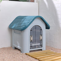59cm W Blue Durable Plastic Small/Middle Dog House with Ventilation for Outdoor Indoor