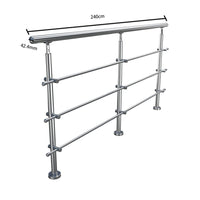 240cm Floor Mount Stainless Steel Handrail for Slopes and Stairs