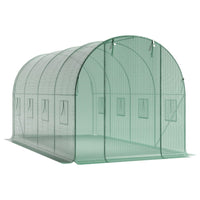 6.5ft H Metal Framed Walk-in Plastic Greenhouse with Windows