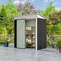 Lockable Zinc Steel Storage Shed with Built-In Shelving