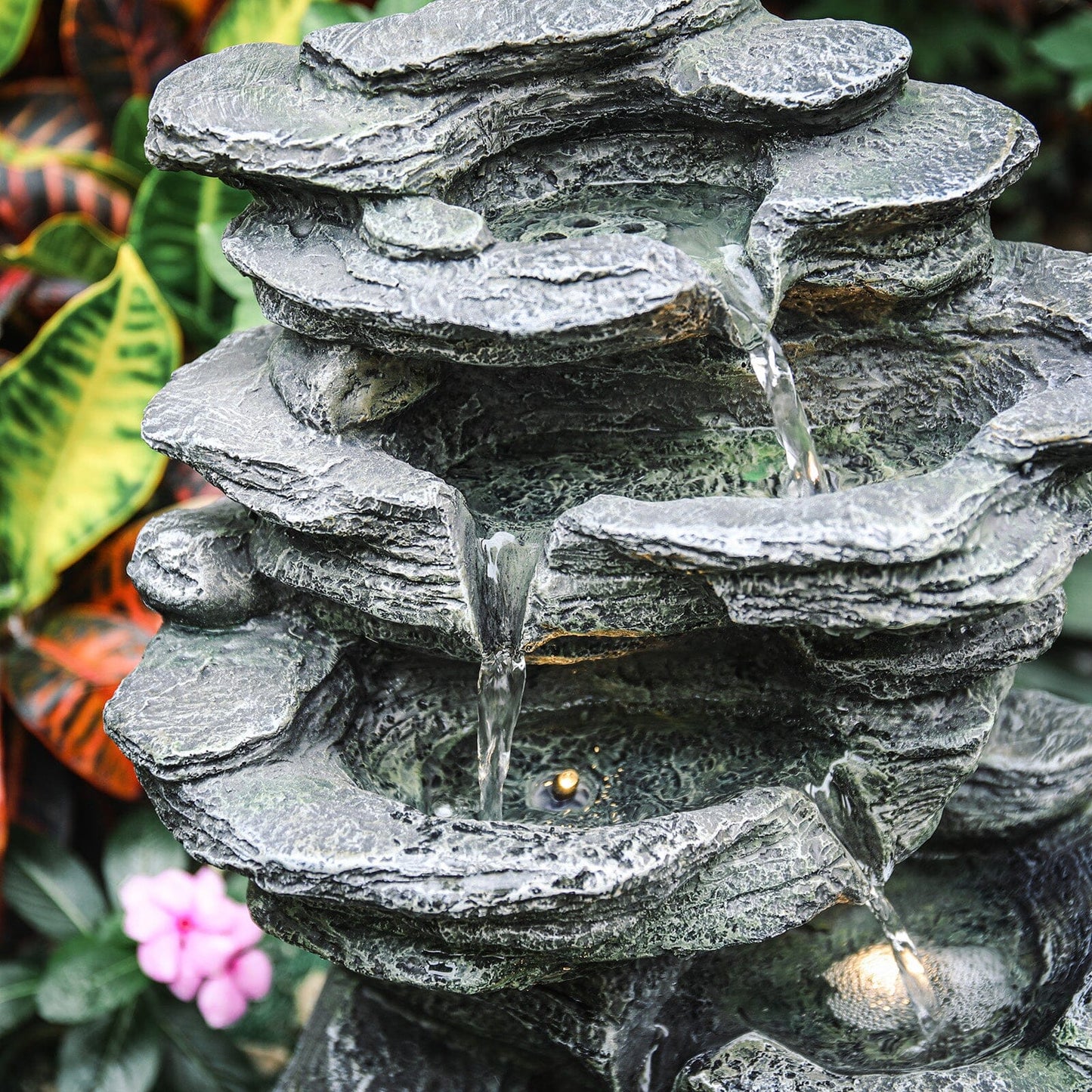 Winding Rockery Water Feature Self-Containing Feature Outdoor Fountain