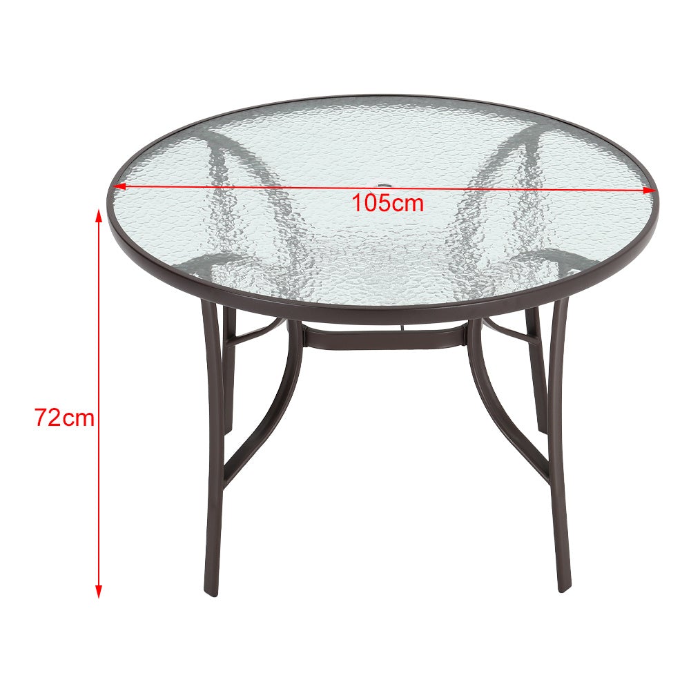 2/4/6 Seater Garden Round Table With Umbrella Hole or Outdoor Chairs