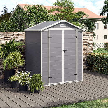 5ft Wide Plastic Shed for Outdoor Garden Tool Storage 