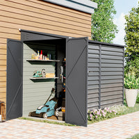 Lockable Metal Motorcycle Storage Shed for Outdoor Storage