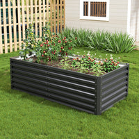 Garden Galvanised Metal Raised Bed 180x90x57cm