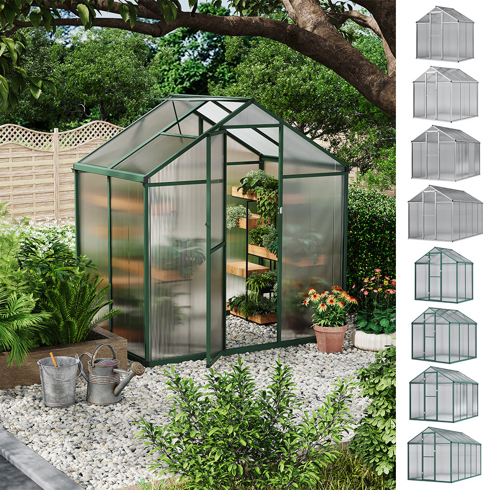 Modern Polycarbonate Greenhouse with Vertical Hinged Door