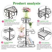 European Black Metal Plant Pot Stand for Indoors