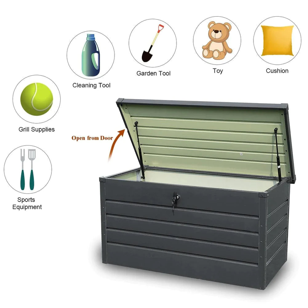 Garden Steel Box 200 300L Patio Waterproof Storage Box