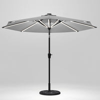 3M * 3M Solar Powered LED Umbrella Parasol with Tiltable Pole