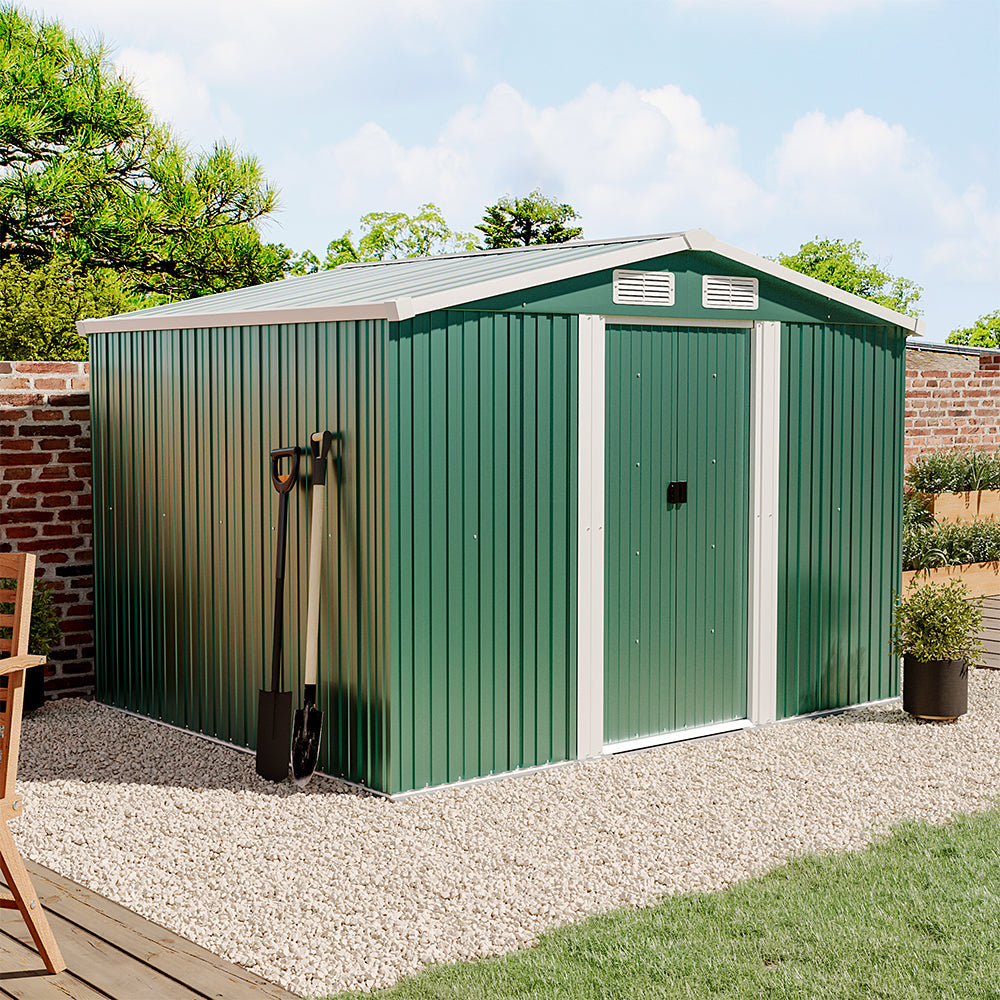 Waterproof 6x8/8x8/10x8 Metal Shed with Gable Roof