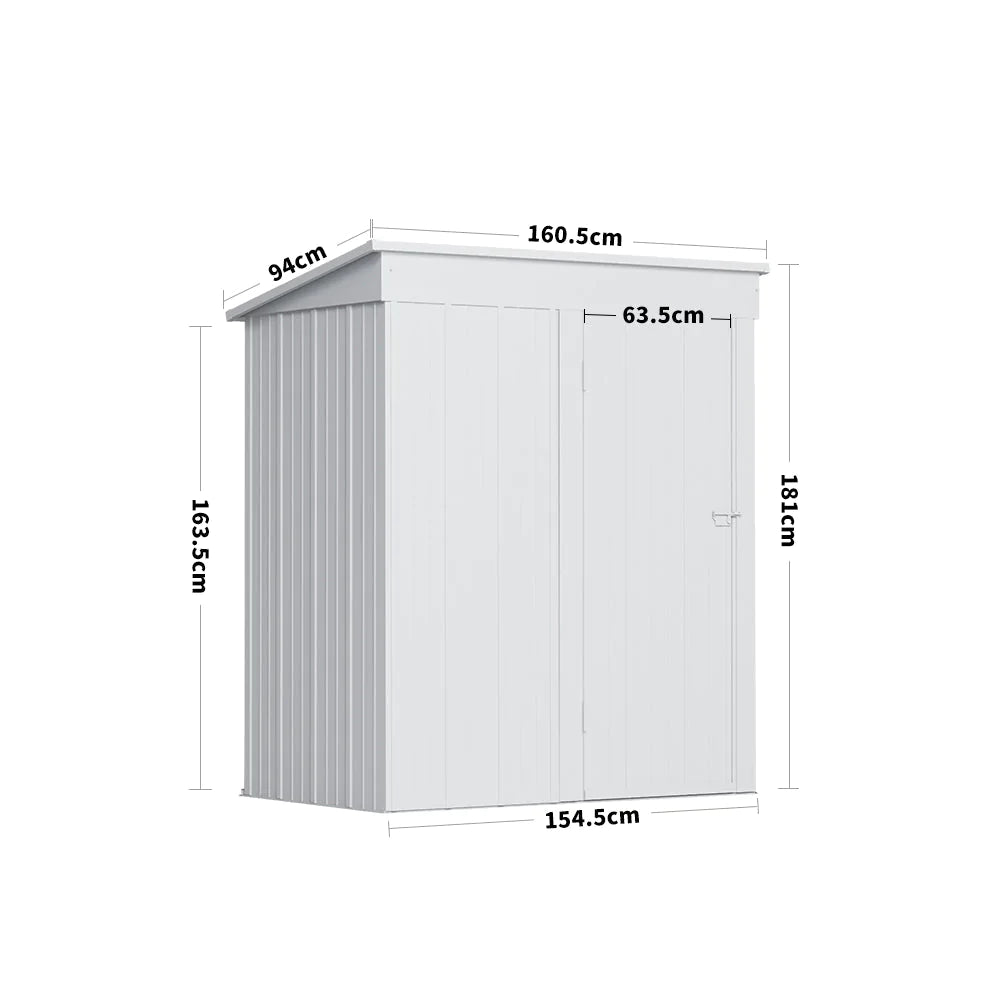 Classic Lockable Brown Metal Shed for Garden Storage