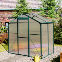 6ft W Garden Aluminium Greenhouse Polycarbonate with Vent