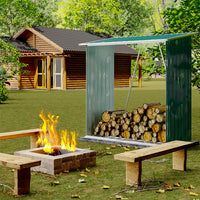 Garden Outdoor Metal Firewood Log Storage Shed