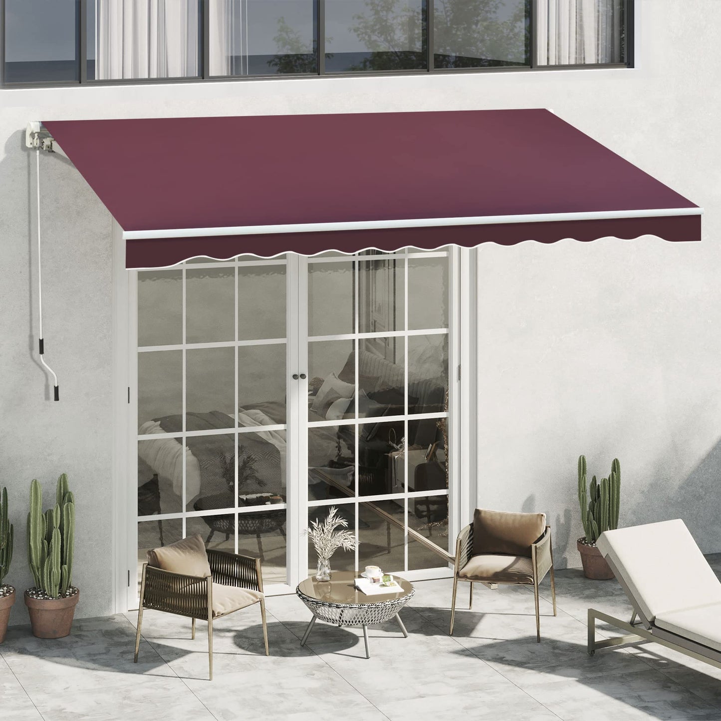 Outdoor Retractable Patio Awning Canopy for Window and Door
