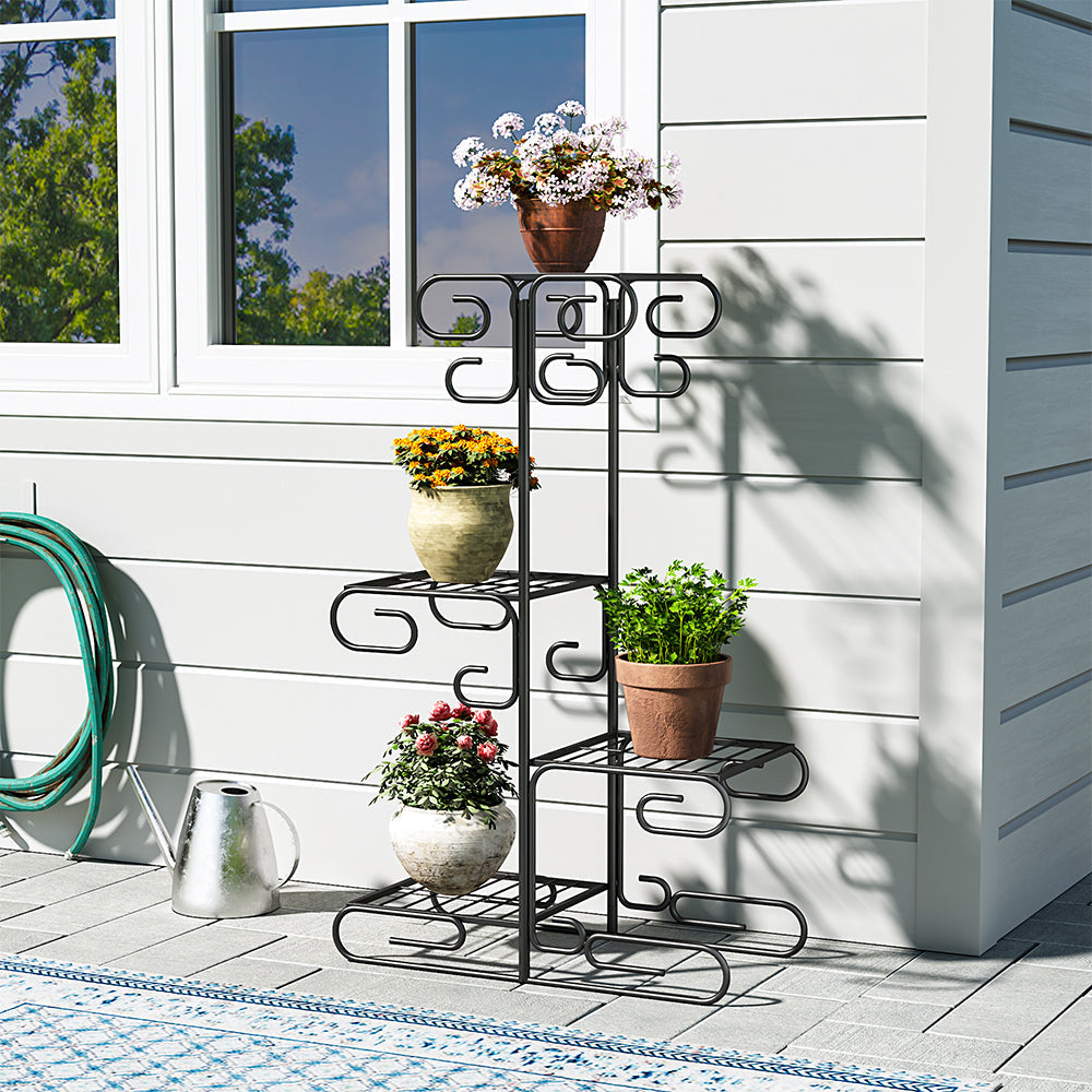 European Black Metal Plant Pot Stand for Indoors